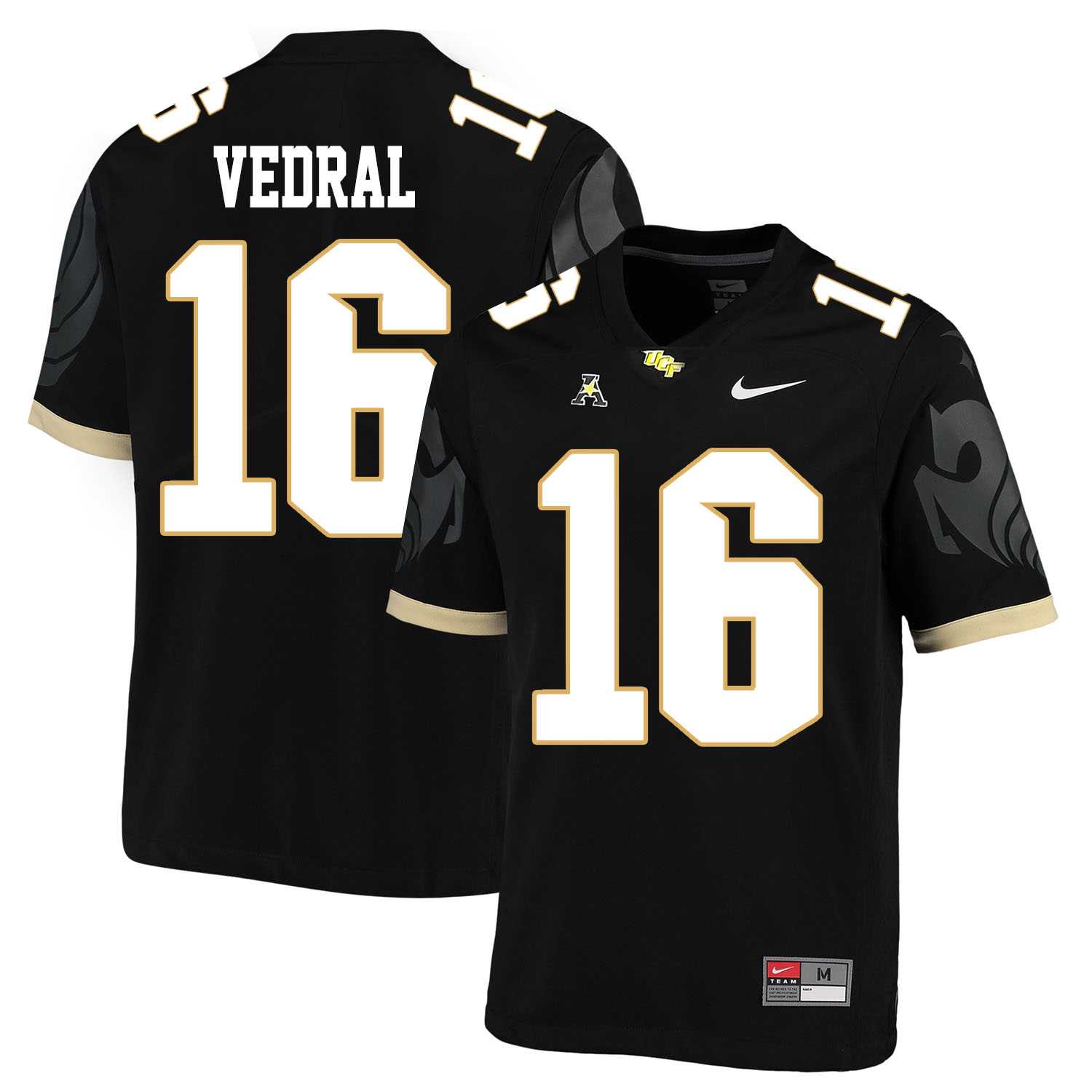 UCF Knights 16 Noah Vedral Black College Football Jersey DingZhi